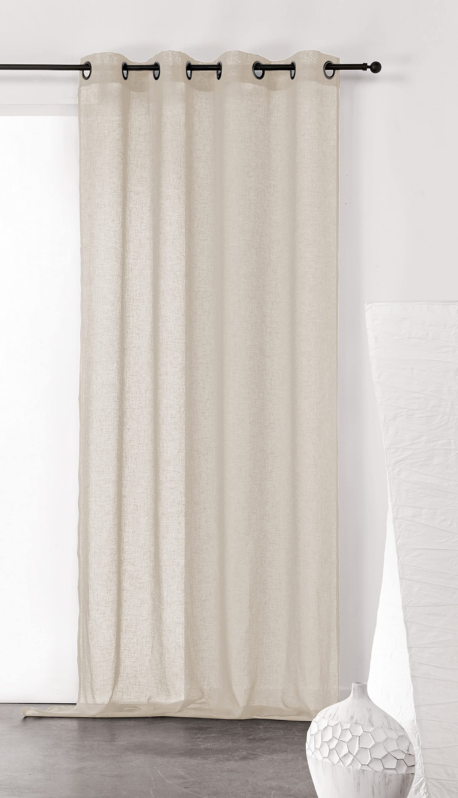 Linder 0169/10/375FR Natural Curtain with Eyelets 150 x 240 cm Polyester, beige, 150 x 240 cm