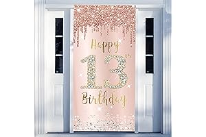 Happy 13th Birthday Banner and Photo Booth Backdrop for Girls
