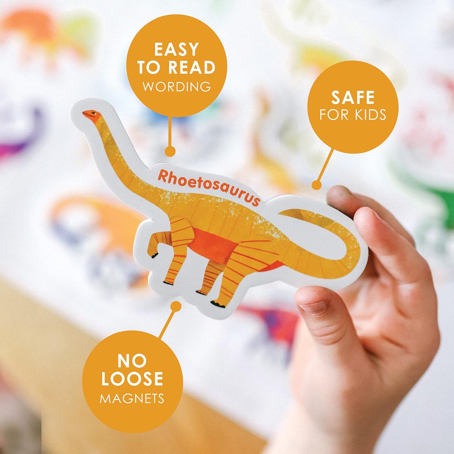 Curious Columbus Dinosaur Toddler Magnets for Refrigerator | Set of 52 Kids Fridge Magnets with 26 Magnetic Letters from A-Z and 26 Magnetic Dinosaurs | Large Paper Dino Poster Included