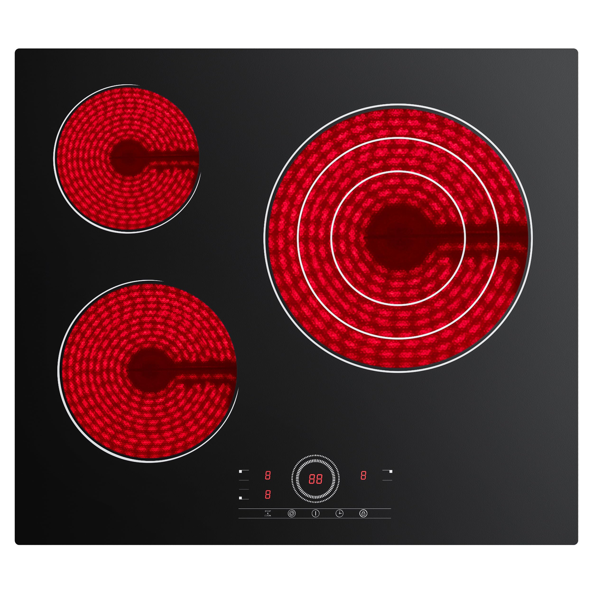 CDV Placa Vitrocerámica 3 Fuegos 59 cm 5700 W