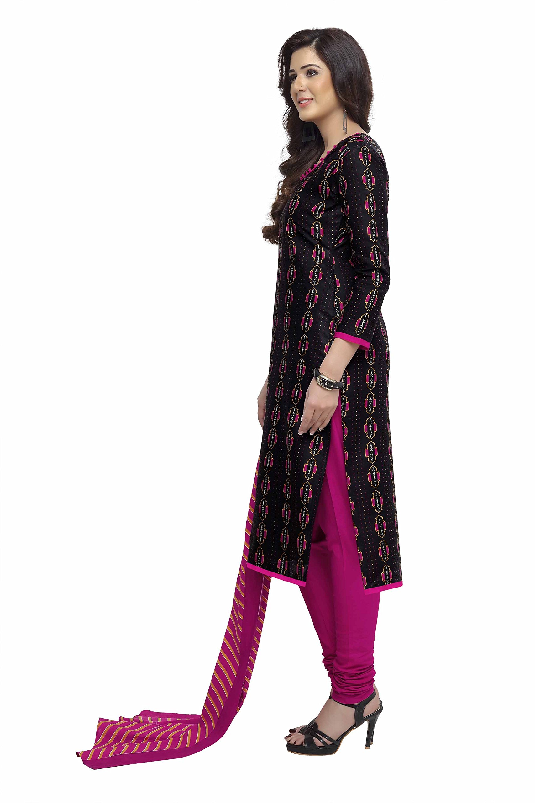 Miraan Printed Unstitched Cotton Dress Material And Churidar Suit For Women (BAND1607) 1