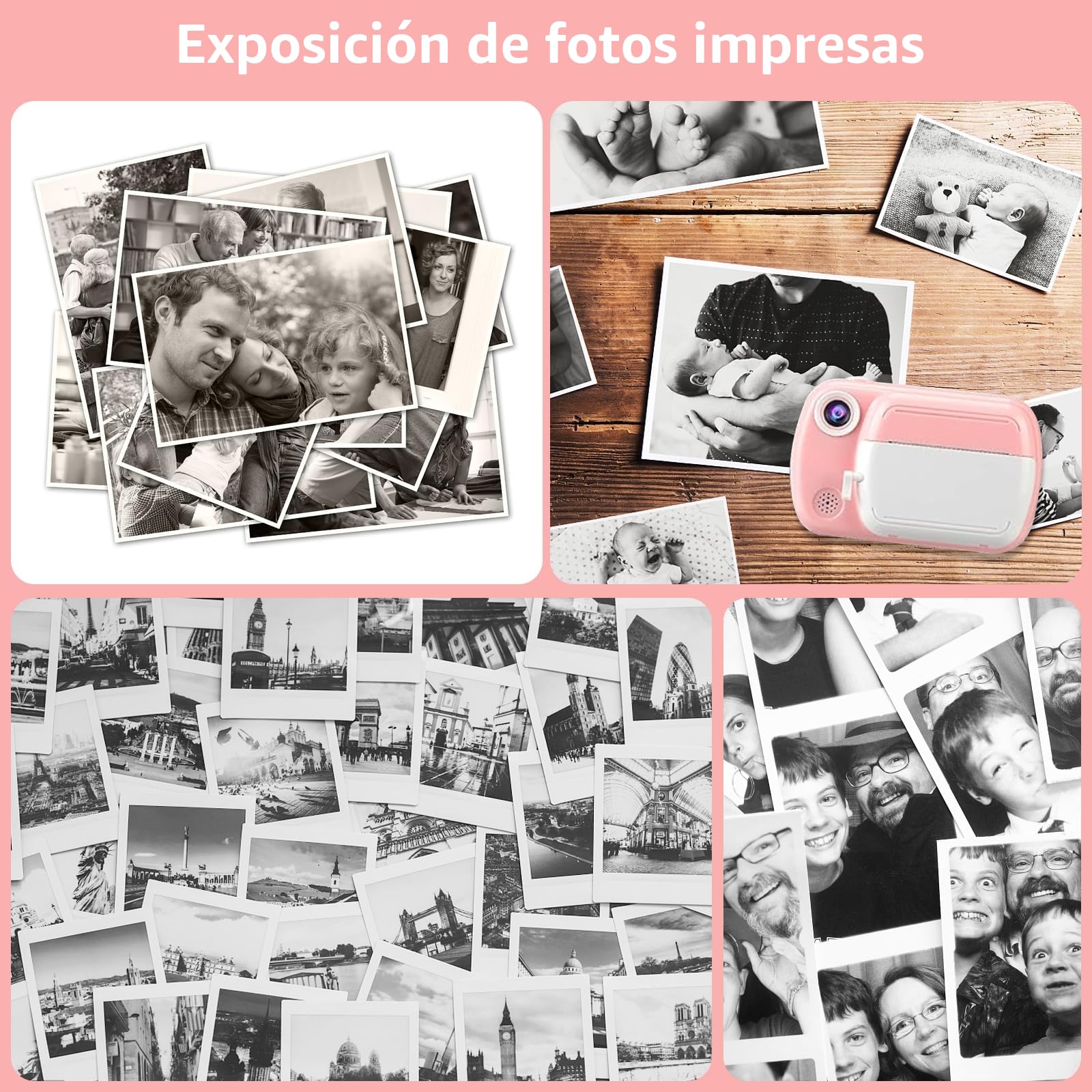 CRESZZLE Papel térmico para cámaras instantáneas infantiles - 10 rollos,papel fotográfico, Apto para niños,Fácil de reemplazar,Compatible con varias mini printer
