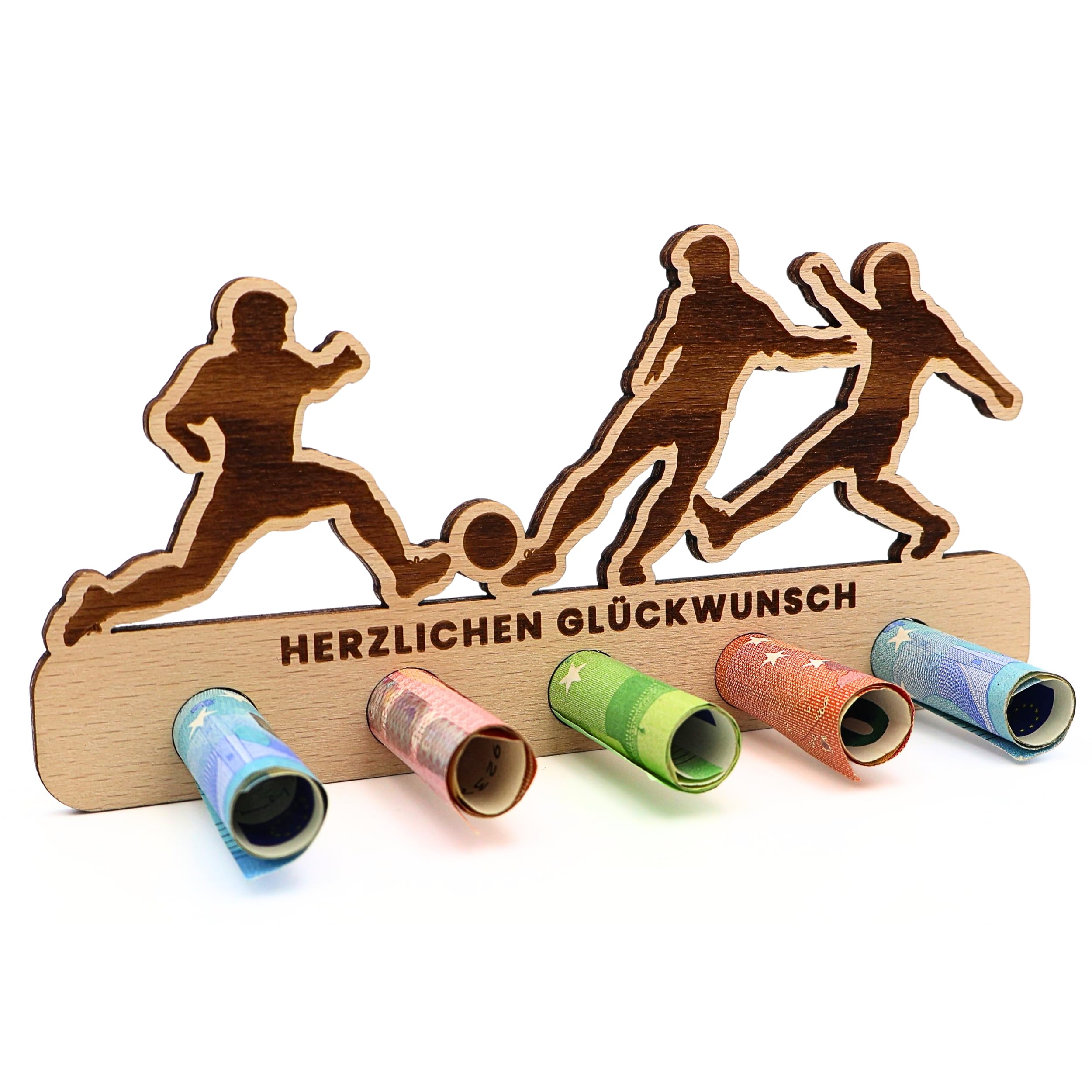 ZUKLA kleine Verpackung für Geldgeschenke - Spardose Fussball - Handmade - Fussball Geschenke Jungen - Geschenke für Fussballfans