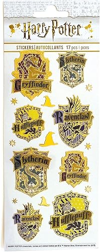 Miniatura 8 de Paper House Productions Harry Potter Hogwarts House Crests - Hojas de calcomanías con efecto esmaltado brillante, paquete de 3