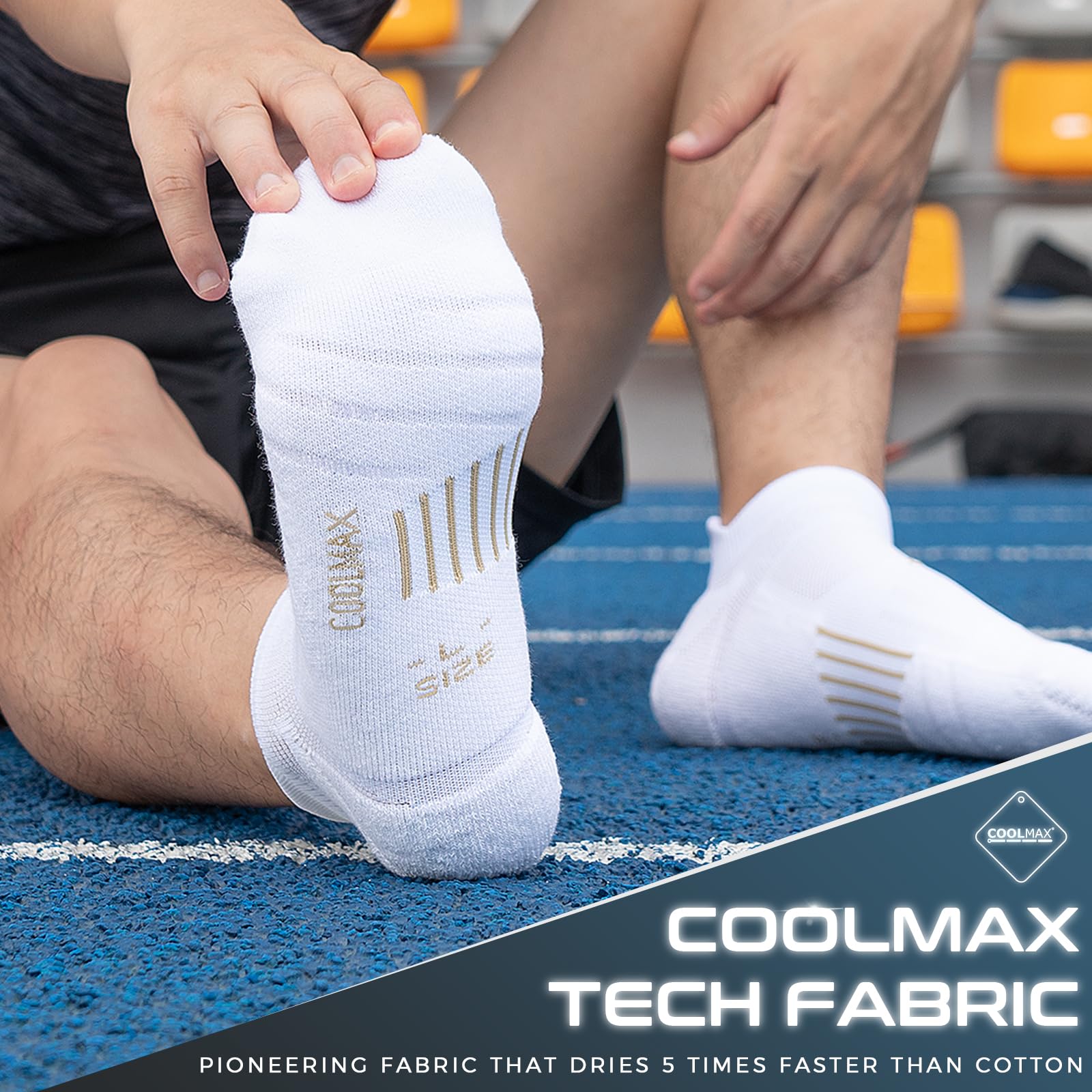 Rahhint Coolmax Compressione 3 Paia Corti Calze Running per Uomo e Donna, Anti-Vesciche, Calze Sportivi Uomo Donna, rinforzati tallone e punta, Umidità e Traspirazione