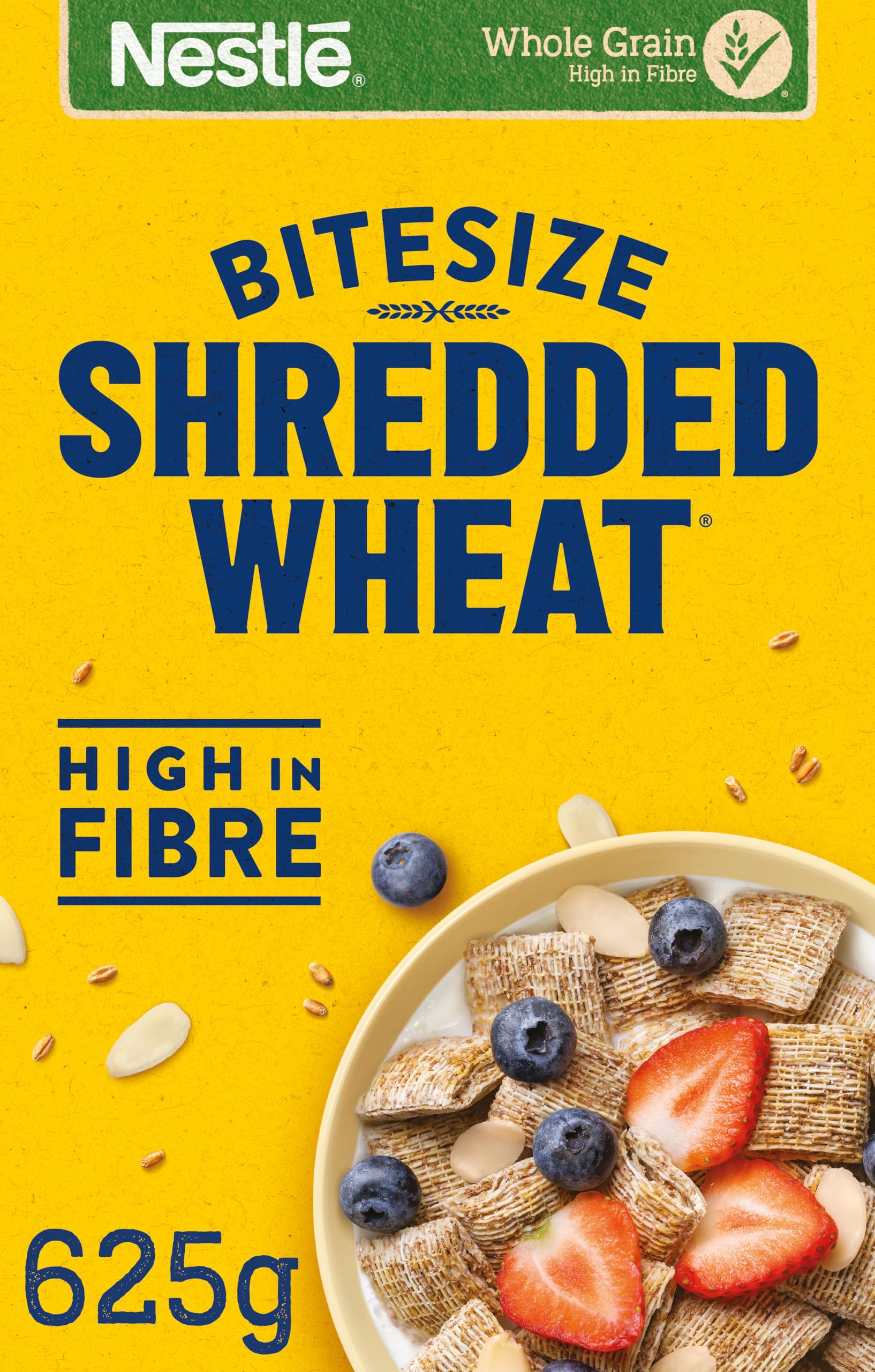 Nestlé Cereals - Shredded Wheat Breakfast Cereal - Bitesize Crunchy Wholegrain Biscuits, High Fibre, No Added Sugar Or Salt - 625g