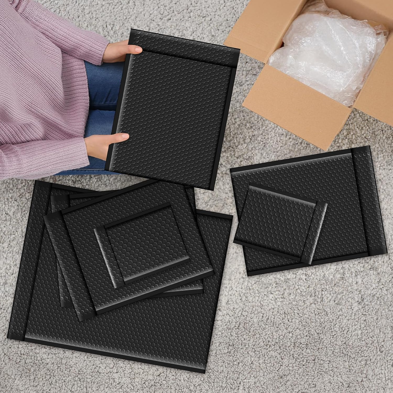 Fuxury Bubble Mailers 5x8.6" 50 Pack Black Waterproof Padded Envelopes Usable Size 5x7" Self Seal Bubble Envelopes Padded Mailers Shipping Bags for Mailing Jewelry Makeup Small Business - Image 9