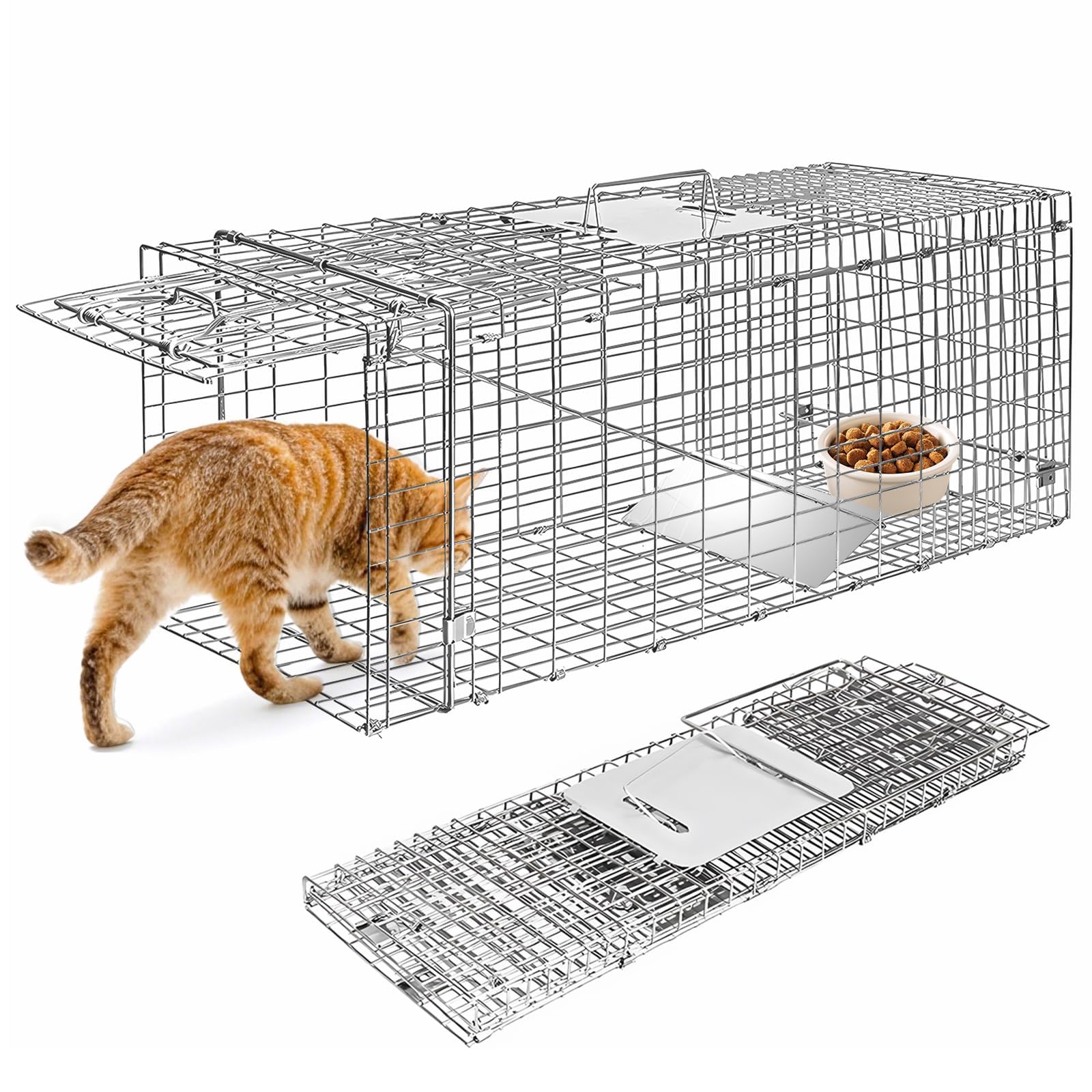 Amazon | TongWey 捕獲器 踏み板式 トラップ 動物用 66×26×23cm 猫保護