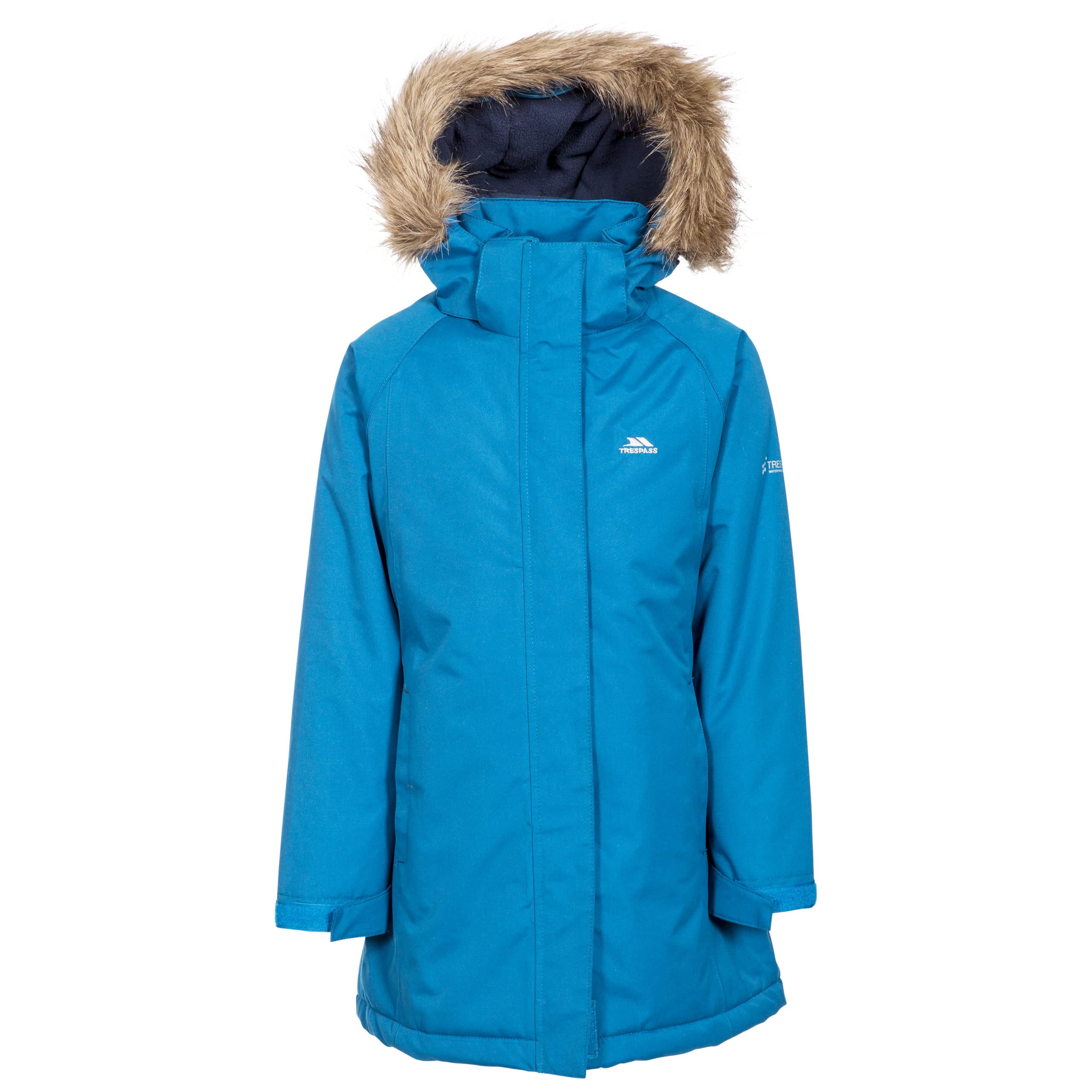 Trespass Girls Cosmic Blue Waterproof Parka Jacket Fame
