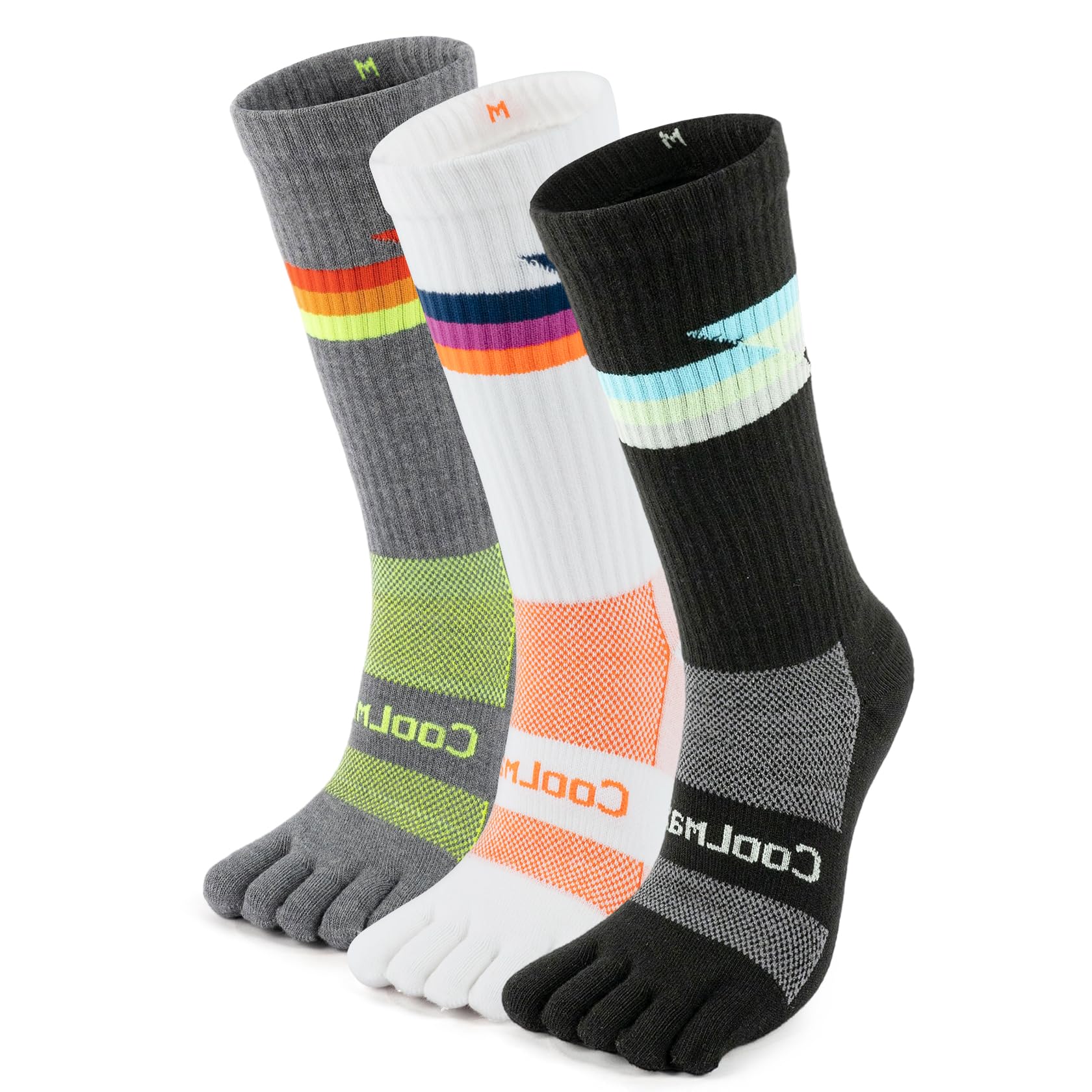 Zehensocken für Herren & Damen - 3 Paar Coolmax Lauf Socken mit Atmungsaktiv & Feuchtigkeitstransport