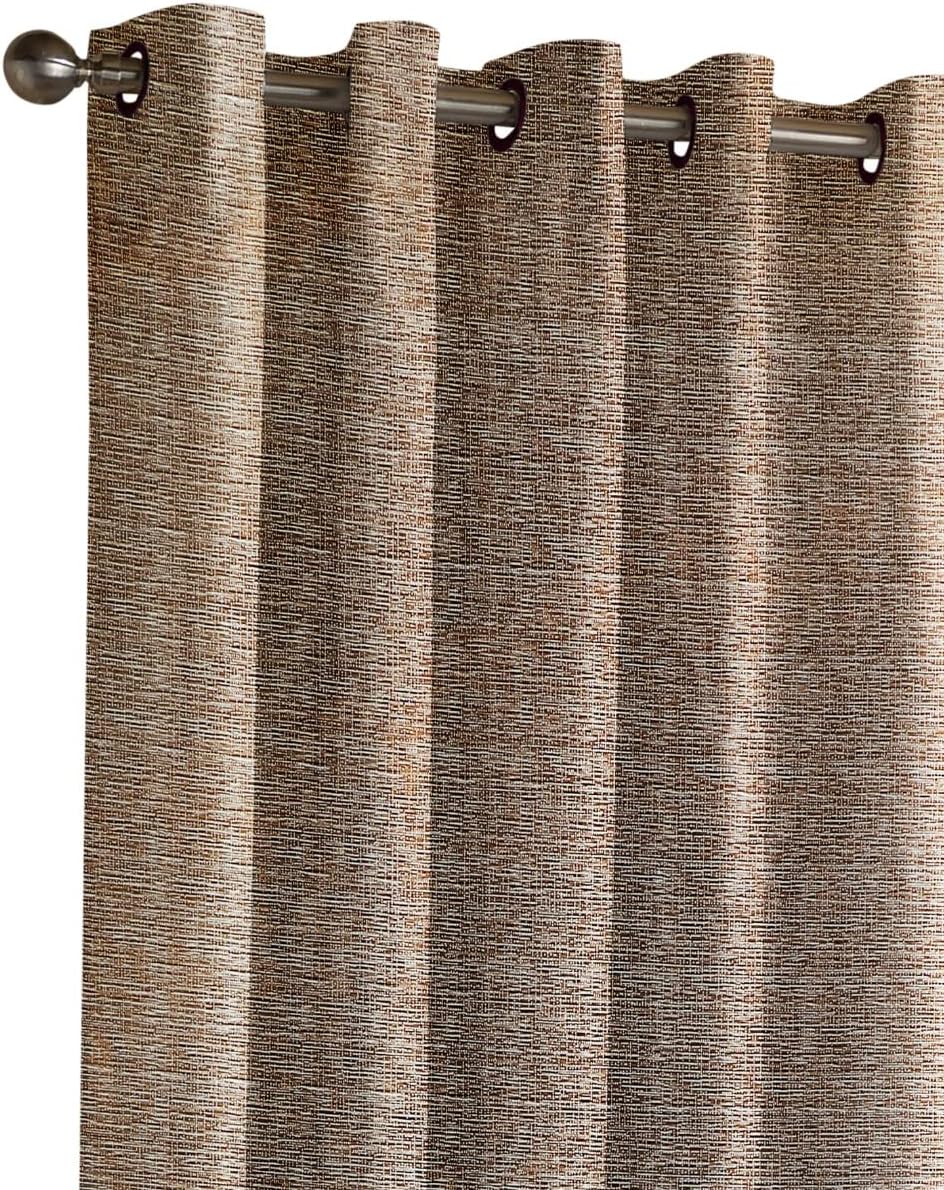 AaHo Decor 6Ft Window Curtain for Bedroom - Soild Plain Room Darkening Panels Curtains Pack of 2-6 Feet Polyester Parda Drapes for Kitchen Office & Hall, Brown