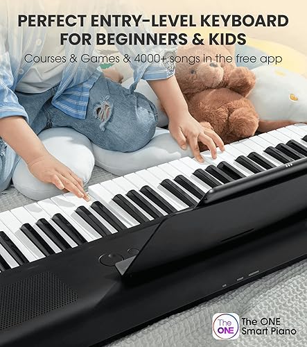 Miniatura 43 de The ONE Teclado inteligente COLOR Teclado de piano de 61 teclas, teclado de música con 256 timbres, 64 polifonía, 2 altavoces, luces LED integradas