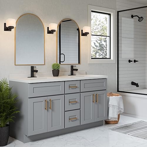 Miniatura 9 de Design House Dove Creek - Aplique de pared, regulable, construcción de acero, vidrio esmerilado, para pasillosdormitoriosbaños, negro mate, 6.0