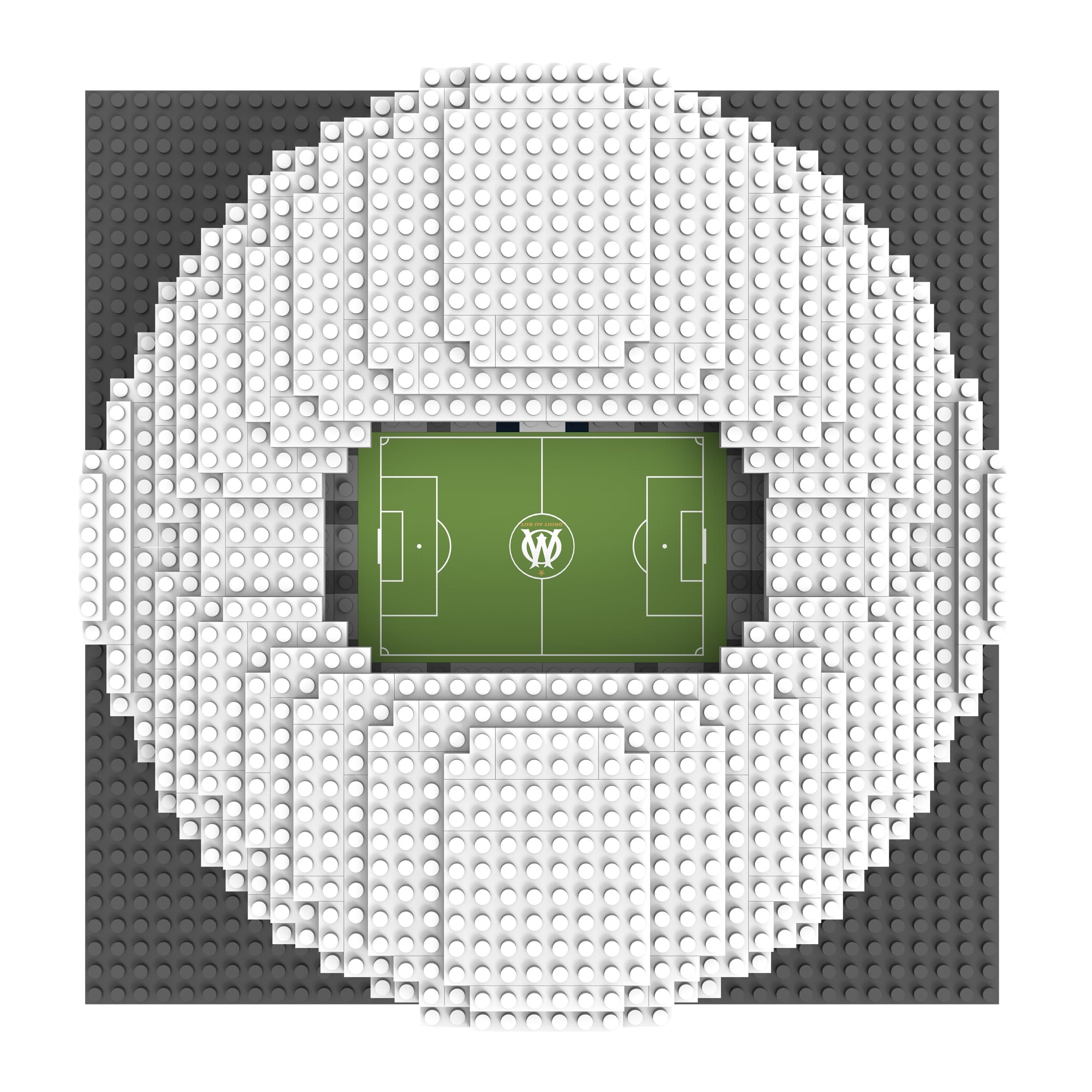 FOCO sous Licence Officielle Olympique de Marseille Orange Vélodrome BRXLZ Mini Stade 3D Briques Jouet de Construction Modèle