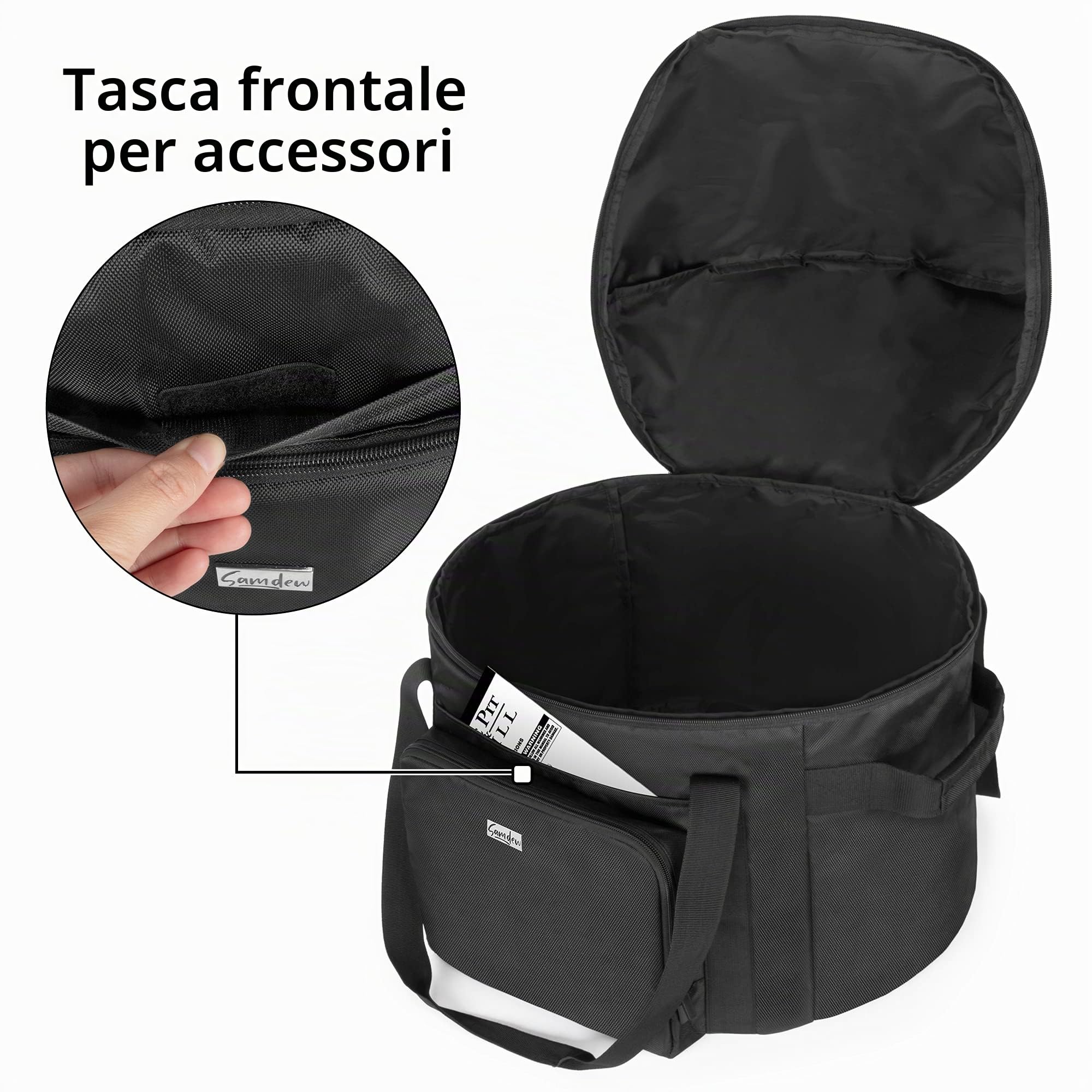 samdew Borsa per Barbecue Compatibile con Weber Smokey Joe Premium 37 Cm | Barbecue a Carbone Portatile con Tasca e Maniglia – Solo Borsa (Design Brevettato)