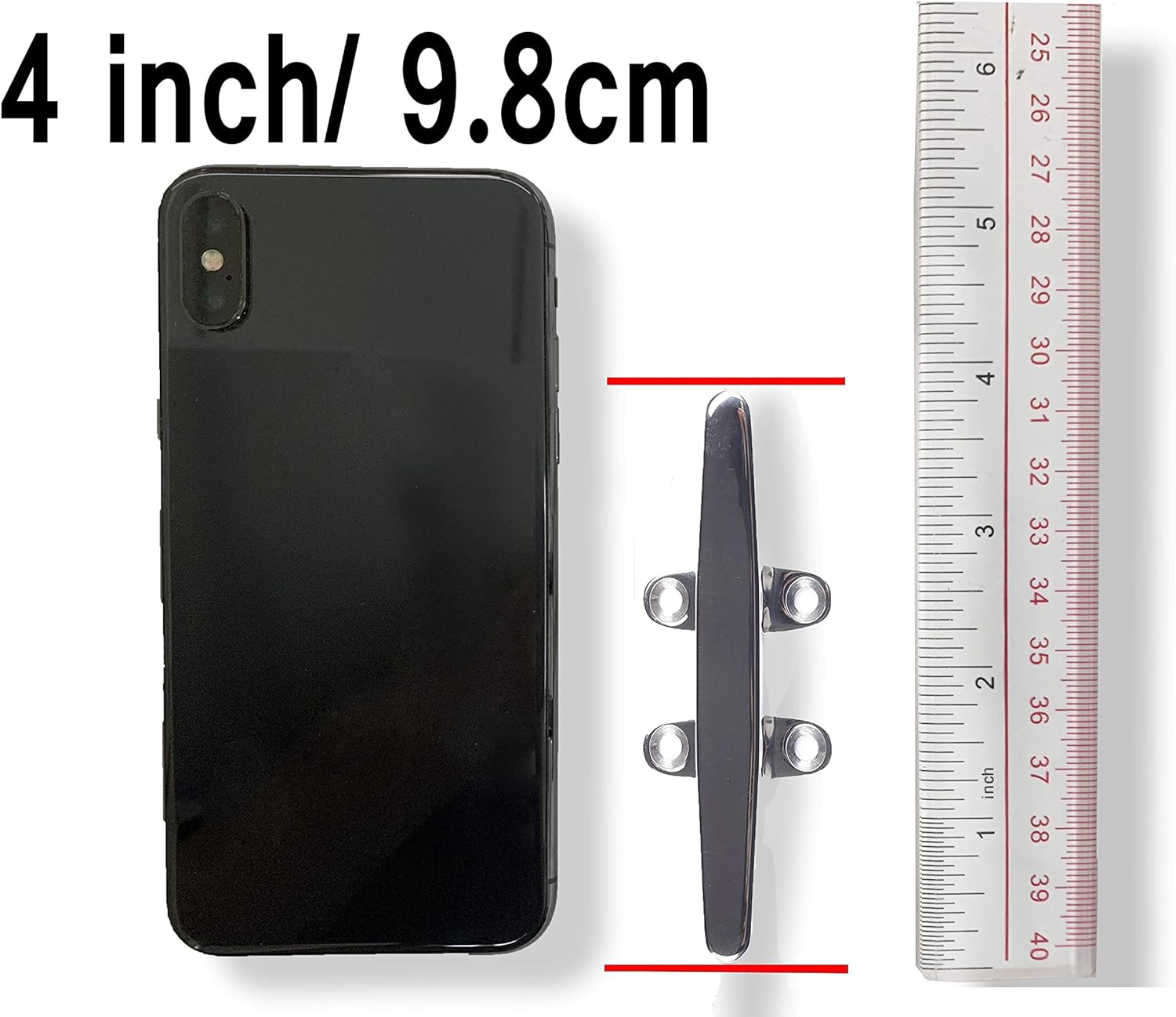 Boat Cleat, 4 inch Open Base Dock Cleat, All 316 Stainless Steel Boat Mooring Accessories, Include 316 Screws, 2PCS, 4 Inch : Sports & Outdoors