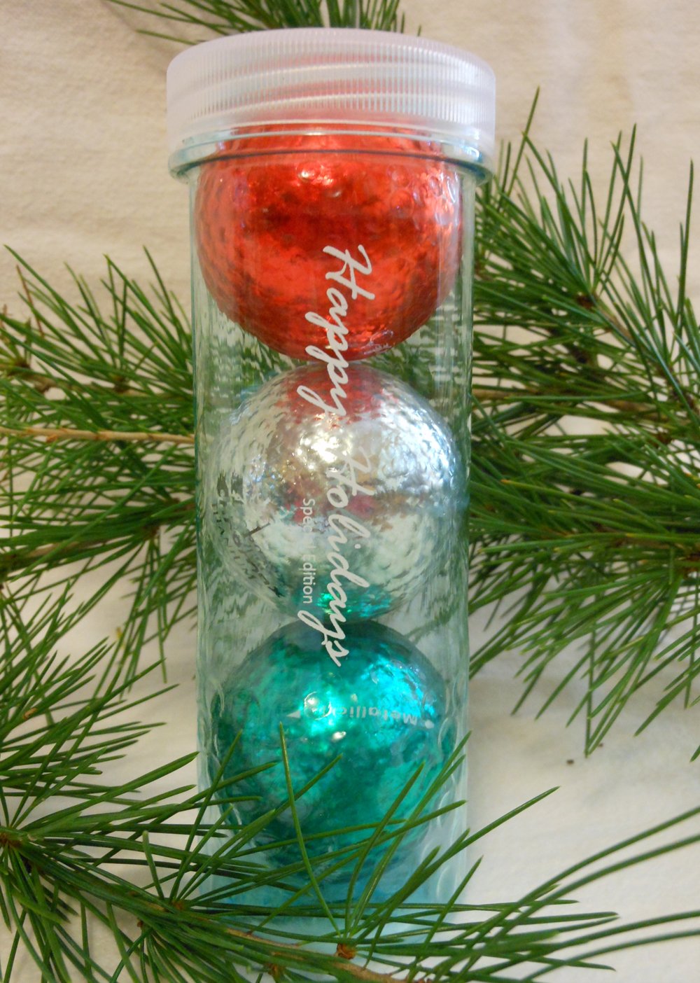 Best Impressions Christmas Pack of Chromax Metallic M1X Golf Balls - 3 Ball Tube (Red, Silver & Green, Non-Personalised)