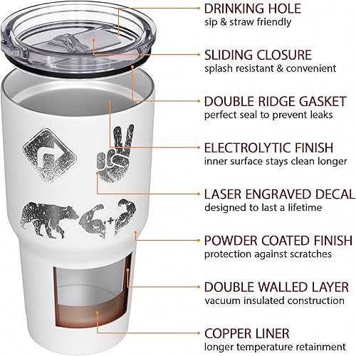 Vista 365 de We The People Holsters - Vaso térmico de 30 onzas, Únete o Muere, Negro