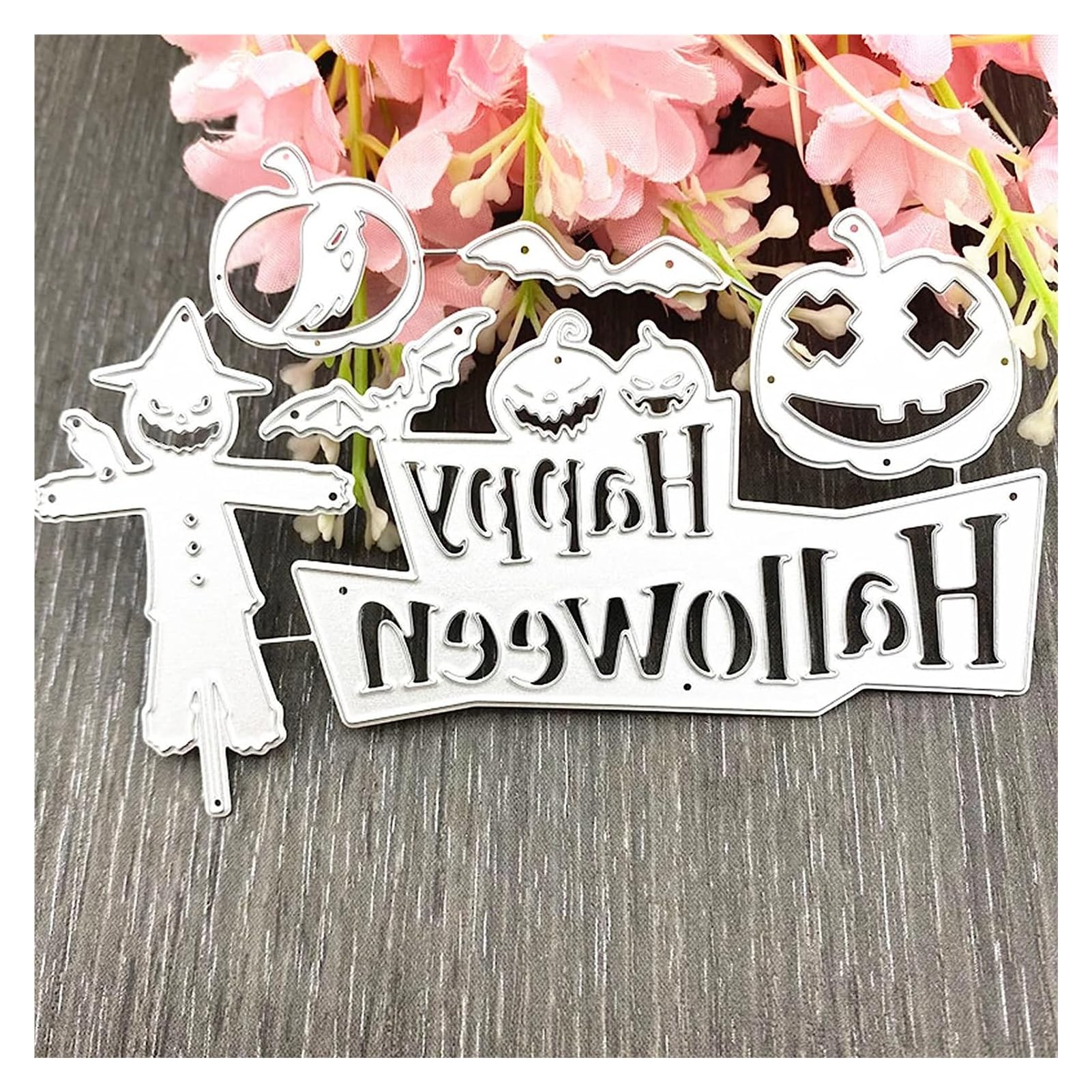 6pcs Happy Halloween Cat Metallo Fustelle Stencil Per Il FAI
