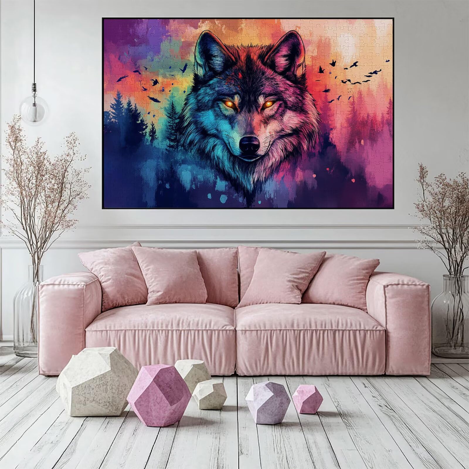 Puzzle 3000 elementów wilk puzzle dla dorosłych drzewo 122 x 81 cm unikalne rzemiosło klasyczne 3D drewniana układanka do rodzinnych gier biznesowych, układanka do samodzielnego wykonania nawet do