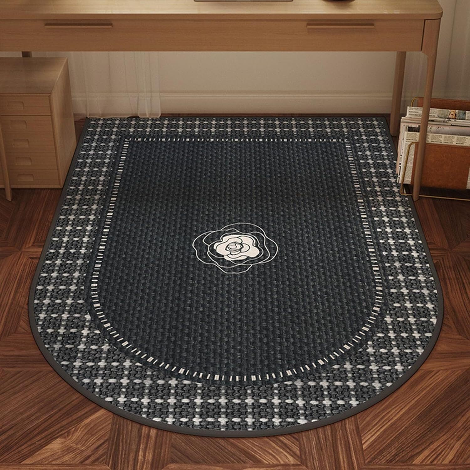 WaiDXn Retro-style Office Chair Mats Are Suitable For Protecting Carpets And Hardwood Floors(Schwarz,80x120cm)