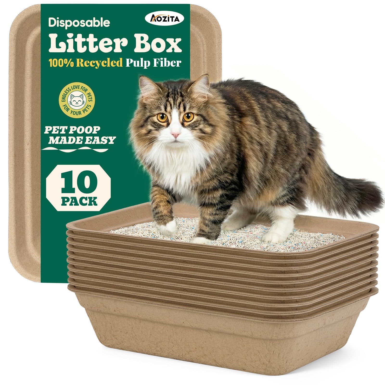 AOZITA 10 Count Disposable Litter Box