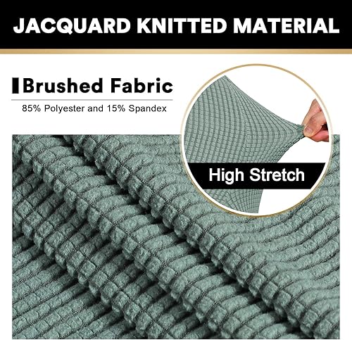 Miniatura 47 de PrinceDeco Funda para silla reclinable, elástica, 1 pieza, protector de muebles con parte inferior elástica para silla con bolsillo lateral, funda