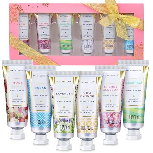Spa Luxetique Juego de regalo de crema de manos crema de manos para mujer loción de manos de tamaño de viaje con aloe natural y vitamina E para piel