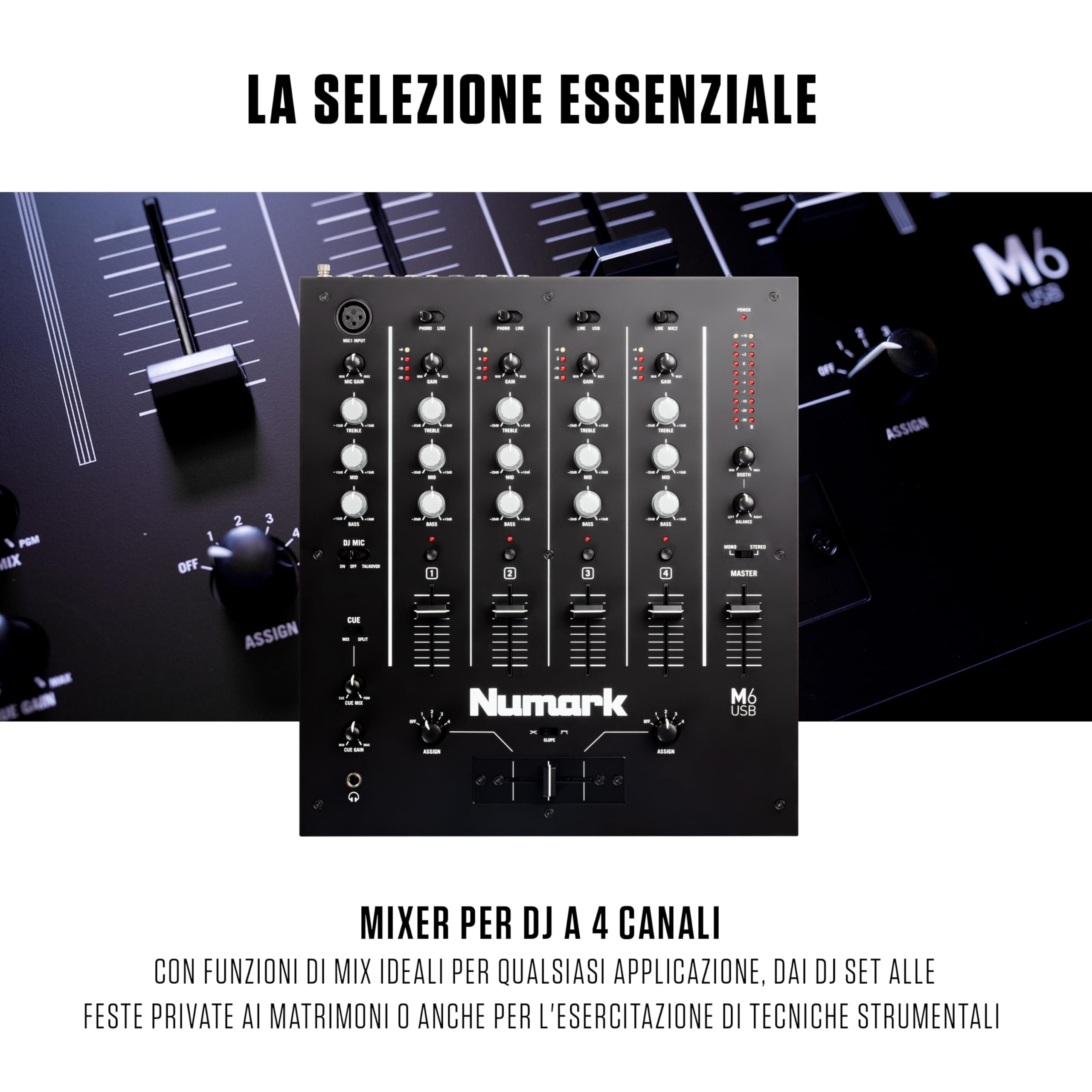 Mixer DJ Numark M6 USB 4 Canali 3 Bande EQ - Dettaglio