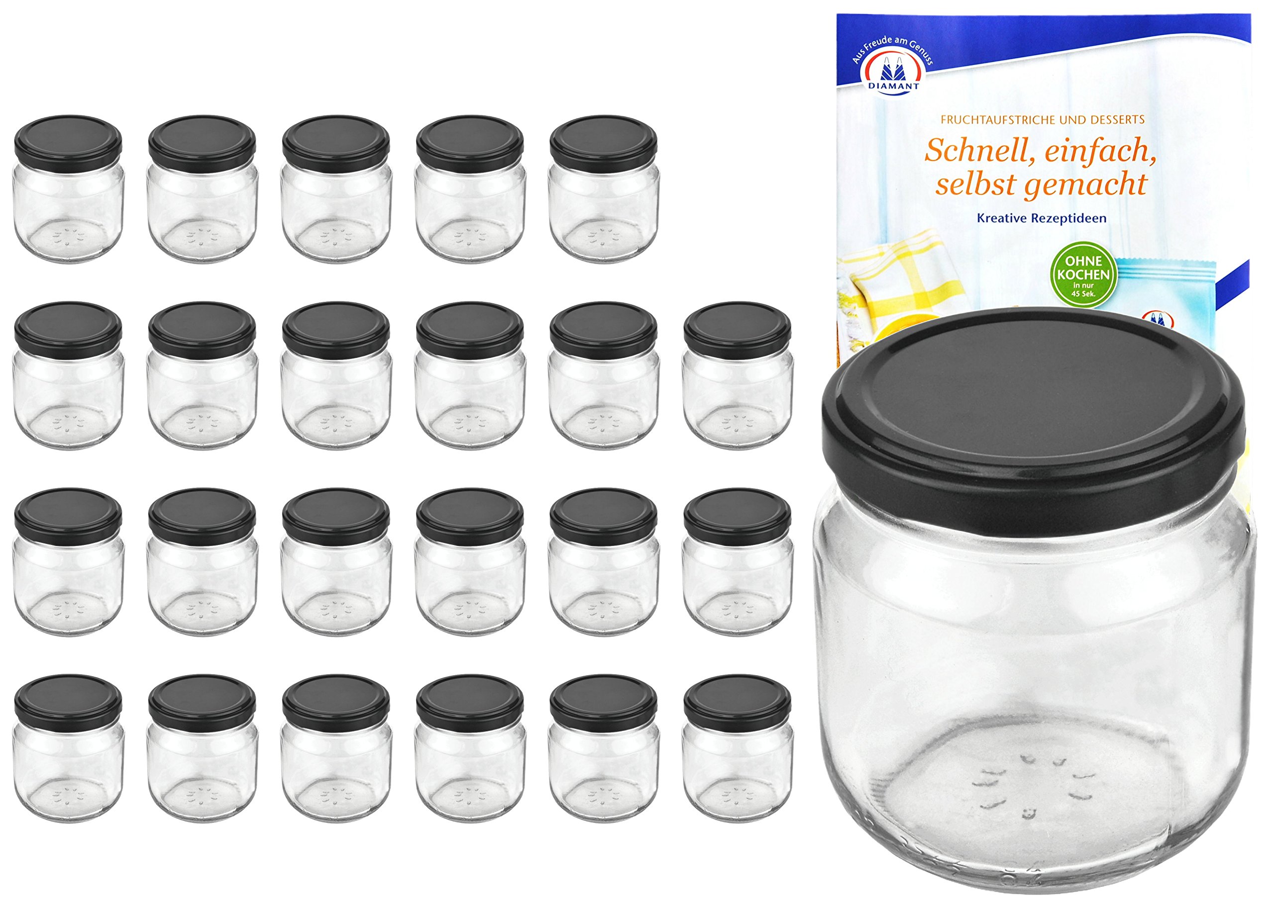MamboCat Set di 48 vasetti da 125 ml con coperchio a quadretti rossi e