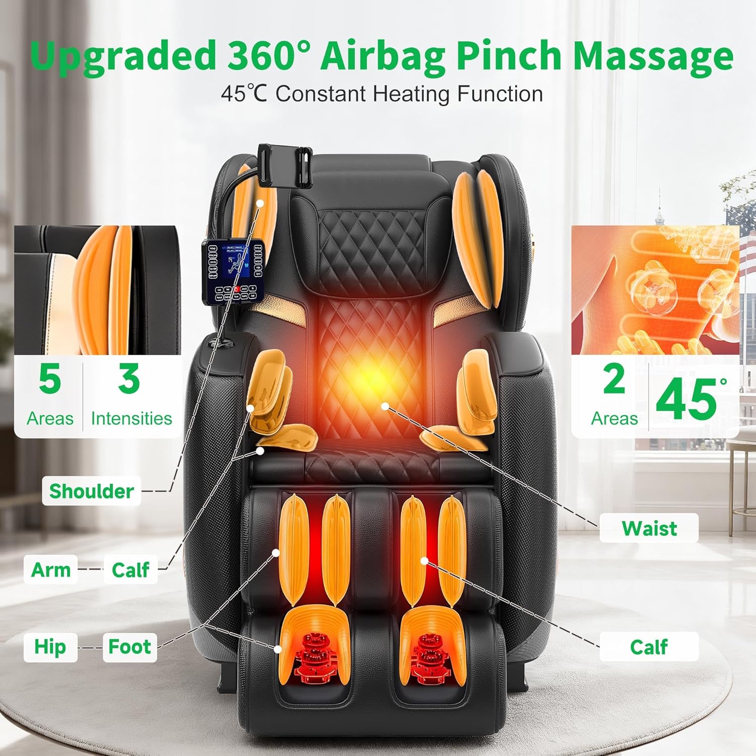 VUYSUYVY massage chair with airbag and heat therapy zones