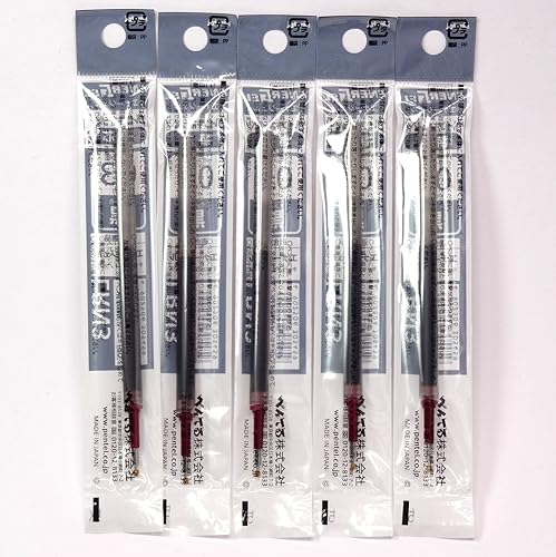 Miniatura 2 de Pentel Recambio de tinta negra de 0.012 in (XLRN3-A), para bolígrafo retráctil EnerGel (BLN73-A), 5 unidades en total (importación de Japón)