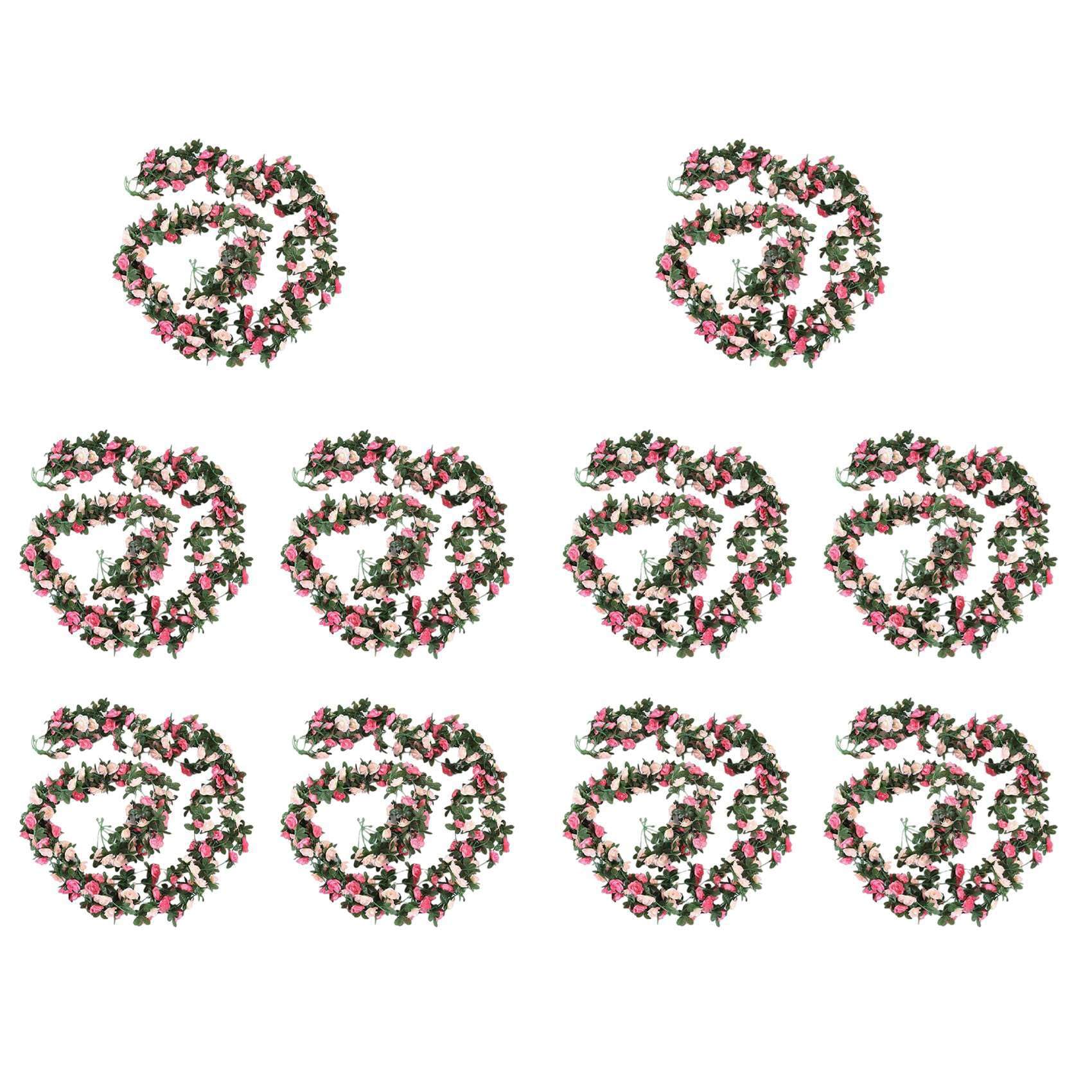 Hndhbfgrt 20Pcs Artificial Rose Flower Floral Fake Vine Hanging Garland Party Wedding Decor