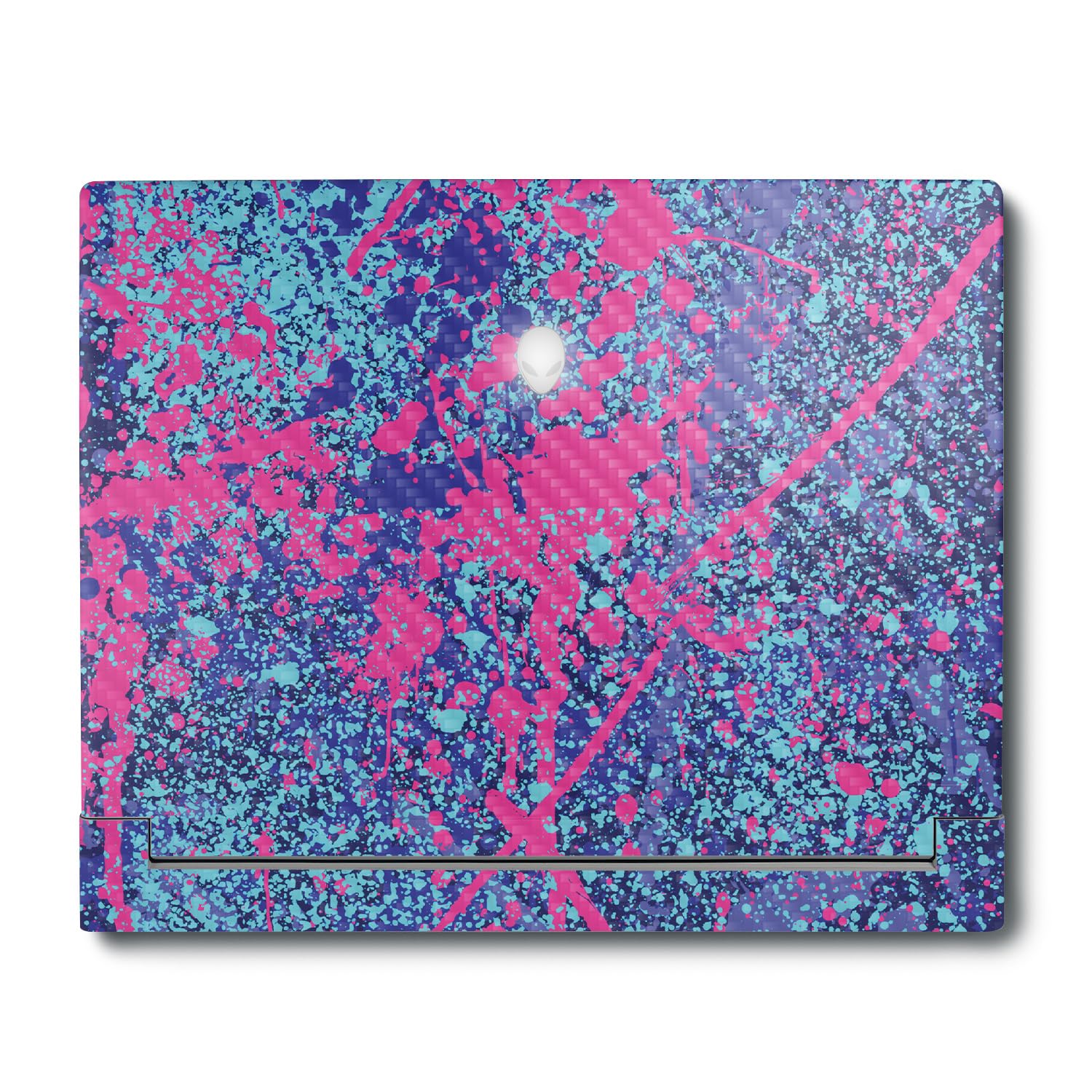 MightySkins Carbon Fiber Skin Compatible with Alienware X16 R1 (2023) Full Wrap Kit - Vibrant Splatter | Protective, Durable Textured Carbon Fiber Finish | Easy to Apply | Made in The USA