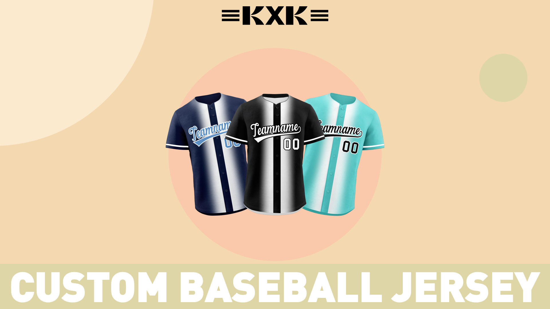 Camiseta personalizada de béisbol KXK con degradado, con botones para hombres, mujeres y jóvenes, diseña tu nombre, número y logo miniatura 7