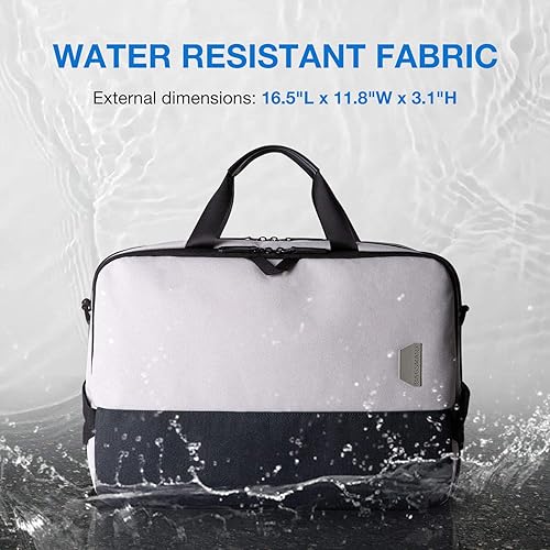 Miniatura 6 de Bolsa para laptop, BAGSMART Maletín para laptop de 15.6 pulgadas para hombres y mujeres, Maletín para trabajo y viajes de negocios, gris, 15.6