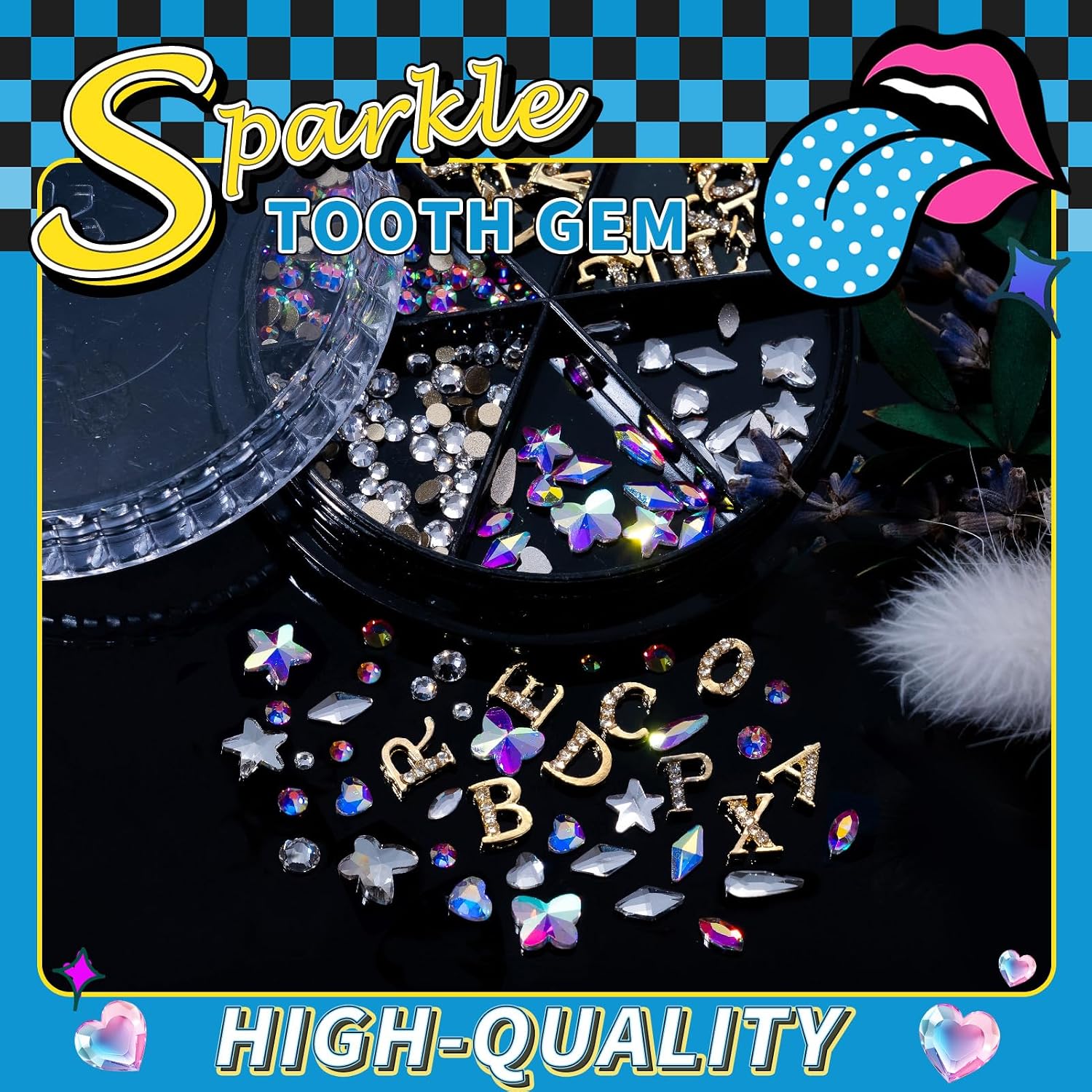 154 Letter pcs Teeth Gem Kit,Tooth Gems Kit for Teeth DIY Crystals Teeth Jewelry Kit for Girls Gold Y2K Butterfly Love for Boys Silver