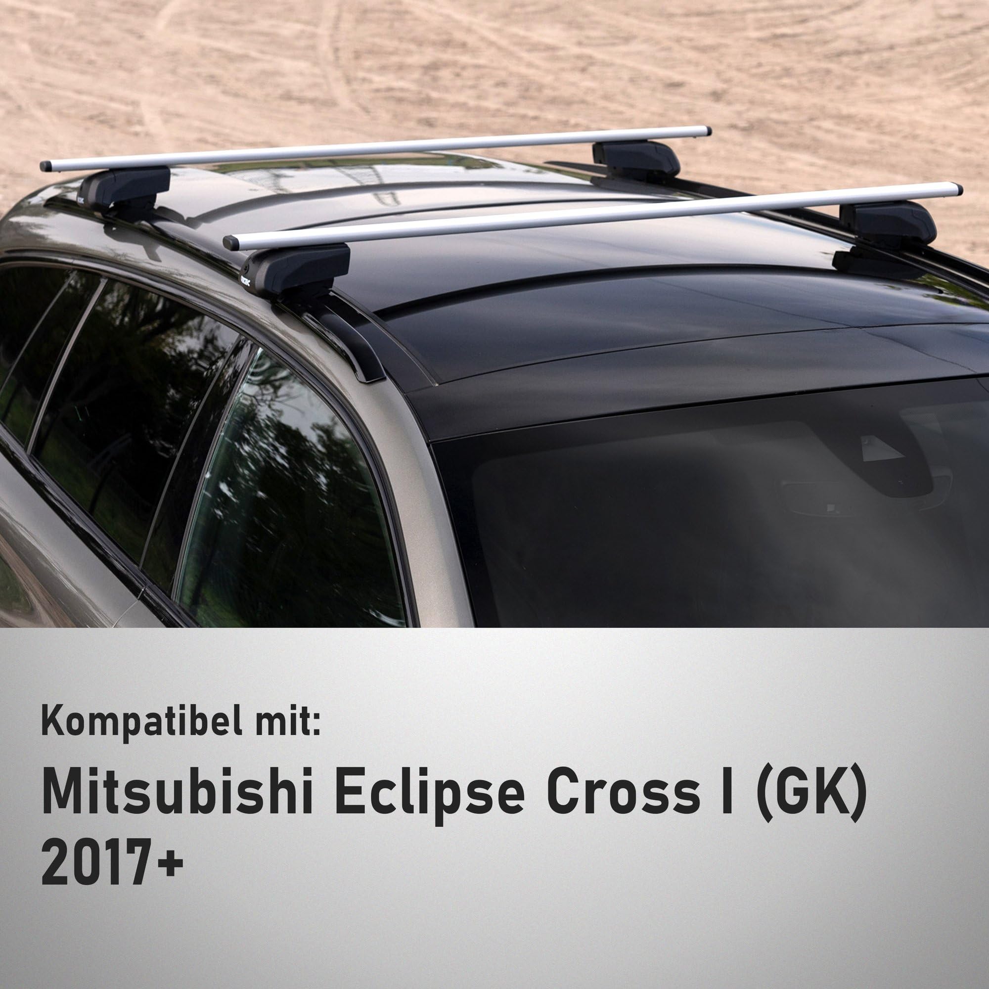 CHROMEMASTER | Dachgepäckträger Dachträger | Kompatibel mit Mitsubishi Eclipse Cross 2017+ | Er dient zum Transport Einer Dachbox, Fahrradträger, Leiter; Robuste Dachträger aus Stahl