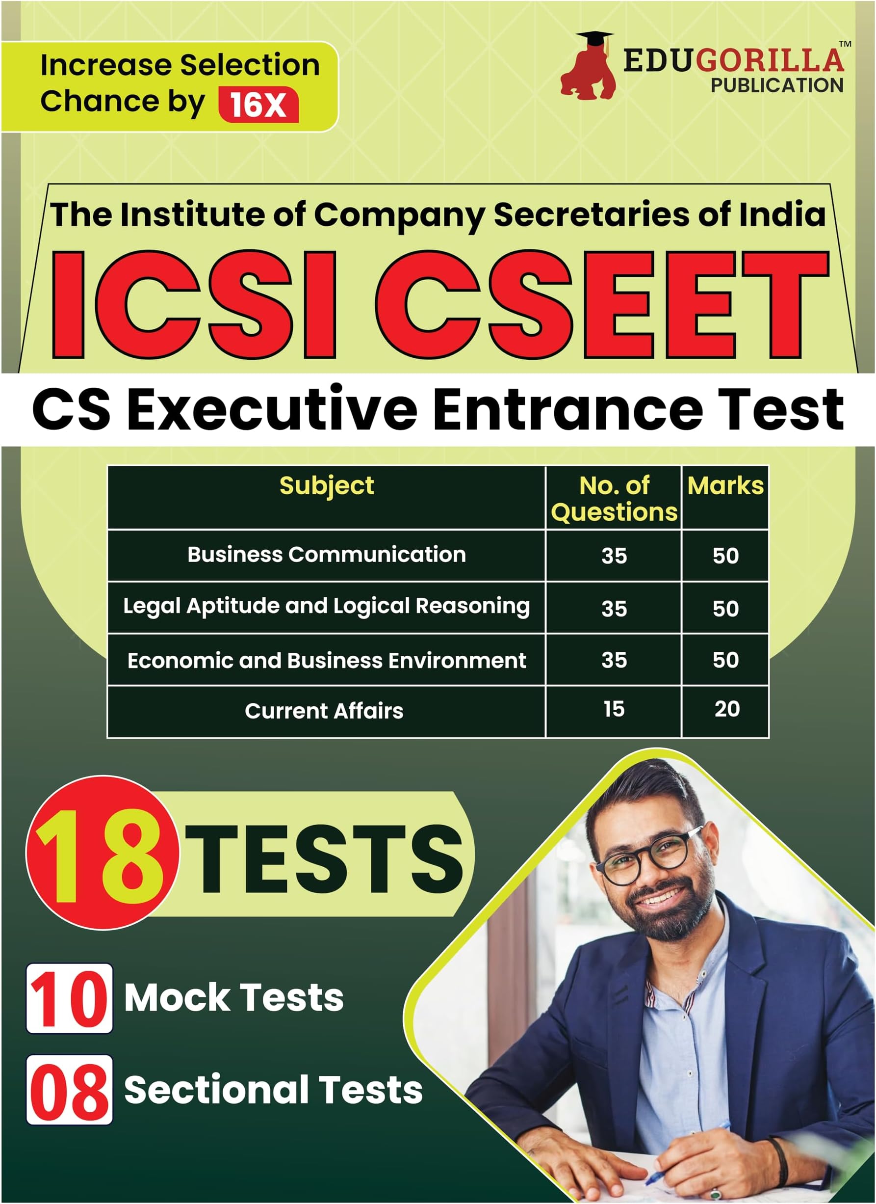 ICSI CSEET 2024 : Company Secretary Executive Entrance Test - 10 Mock Tests and 8 Sectional Tests (1400 Solved Practice Questions) with Free Access to Online Tests