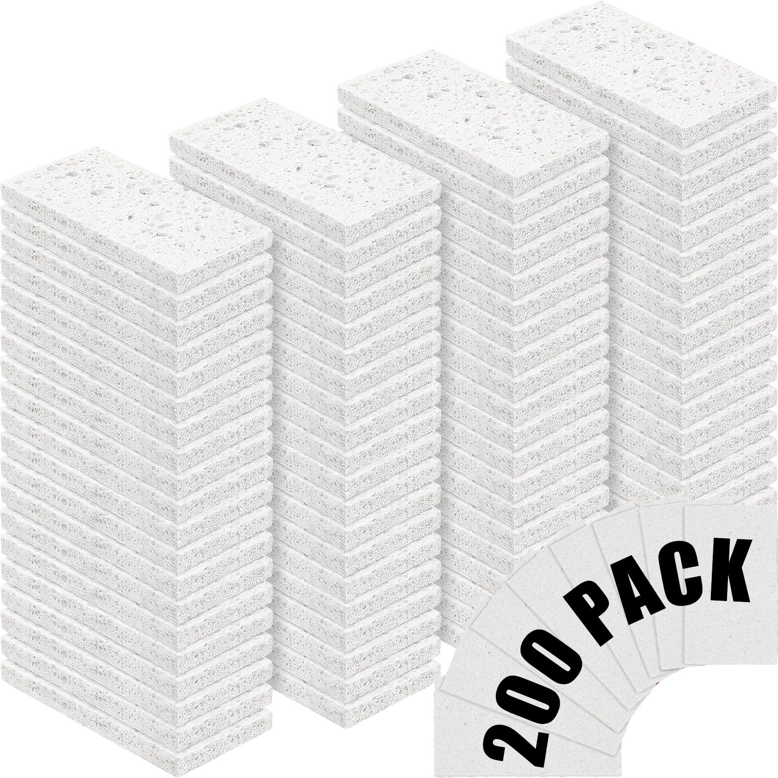 Zhengmy 200 Pcs Sponges Bulk Sponges Kitchen Compressed Sponge, White
