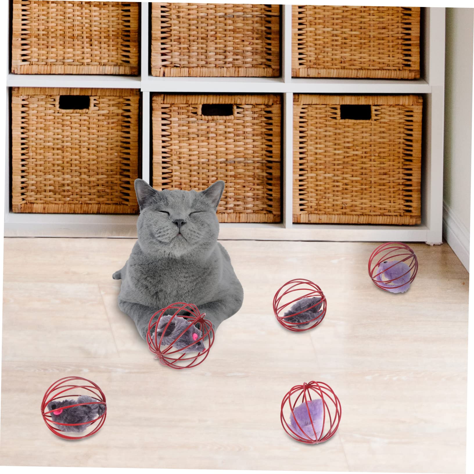 Kisangel 15piezas Juguetes para Gatos De Ratón Interactivas Estimulación De Instintos Naturales Color Aleatorio Juguetes para Mascotas