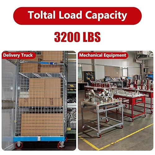 Miniatura 4 de NINOSO - Rueda giratoria industrial resistente de 5 x 2 pulgadas, rueda superior de poliolefinapoliuretano, capacidad de carga total de 3200 libras