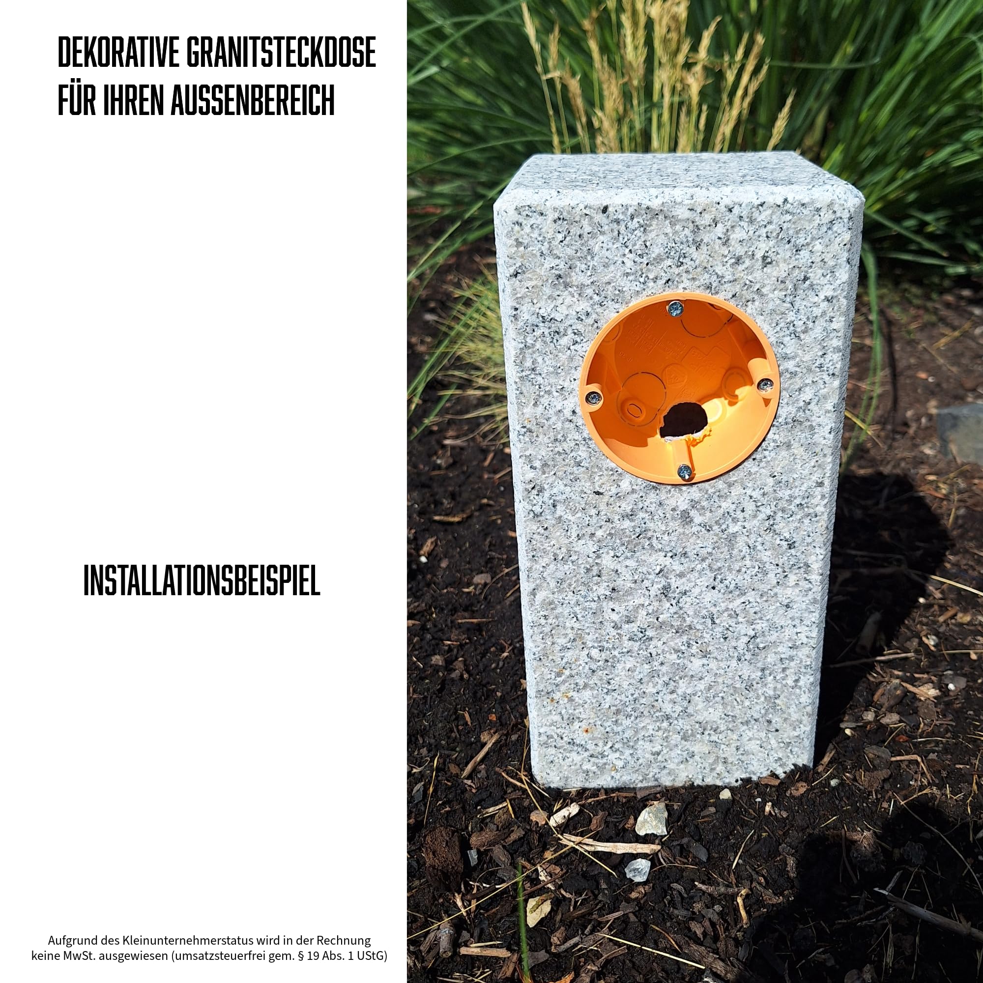 Doppel Granit Naturstein G603 25 x 12 x 12 cm Granitsteckdose Gartensteckdose Außensteckdose DoppelEinzel Steckdose Granitpalisade Steckdosensäule (G603 25 12 12 Doppel)