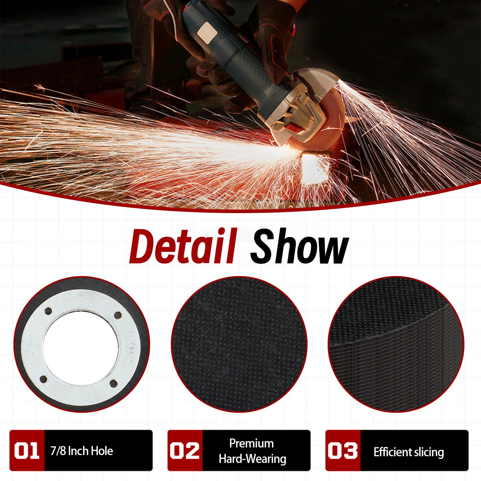 50 pezzi di dischi da taglio da 4 1/2 pollici per smerigliatrice angolare, diametro 4 1/2", spessore 0,040", diametro interno 7/8", dischi da taglio per metallo e acciaio inossidabile, disco da tagl