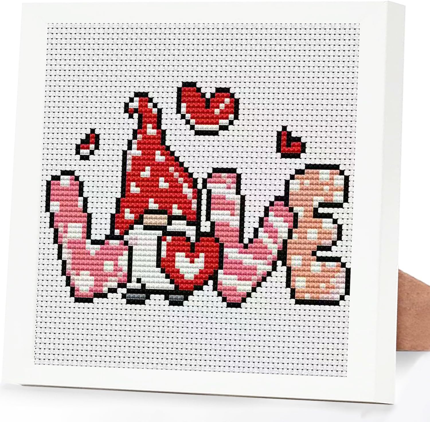 Tiwabb Gnome Stamped Cross Stitch Kits for Adults Beginners with Frame