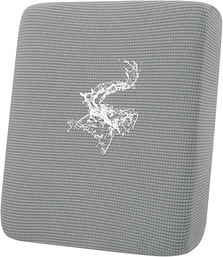 Miniatura 20 de hyha - Fundas de cojín impermeables para sofá modular, fundas de cojín de sofá en forma de L, tela jacquard gruesa, funda de diván con parte Gris