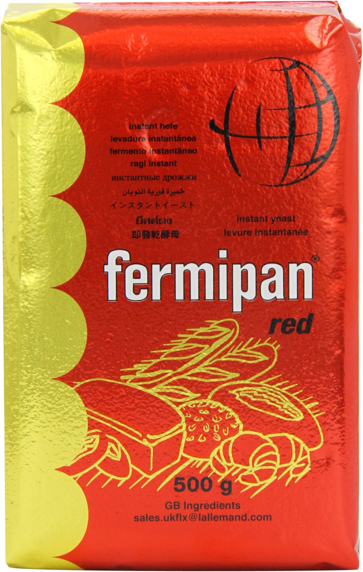 Fermipan Dried Yeast 500 g (Pack of 4)