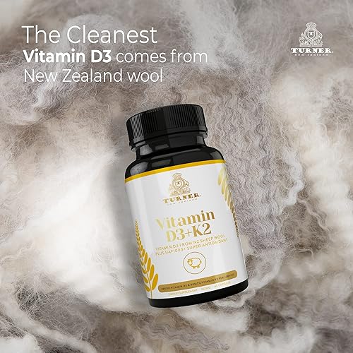 Miniatura 8 de Turner Cápsulas de vitamina D3 y K2, alta potencia D3 2000IU y K2 (MK7) 80mcg, VIT D3 único de lana de oveja 100% lanolina de oveja de Nueva