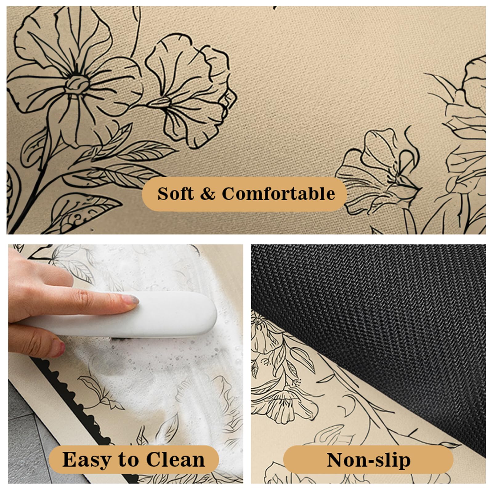 Aazon.co: SHIYUE Triangle Corner Rug Kitchen Rugs Washable Non Slip - View #3