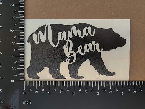 Miniatura 6 de Paquete de 4 calcomanías de mamá osa flecha de mamá oso, oso con cachorros, mamá oso caminando, garra de oso (negro, pequeño  4 pulgadas)